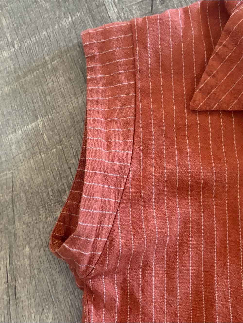 Rust Striped Collared Dress - Picture 5 of 5